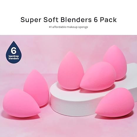 ollection makeup Sponge Set Latex Free and High-definition Set of 6 makeup Wonder blender For Powder Cream and Liquid, Super Soft Wonder Beauty Cosmetic