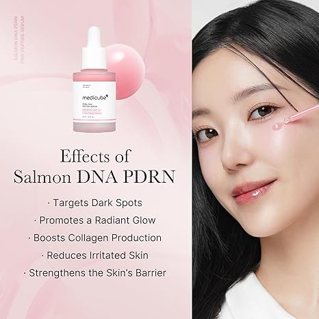 Medicube Salmon DNA PDRN Pink Peptide Serum, Pink glow serum, Peptide, Niacinamide, Hydrating & Moisturizing & Firming, Uneven Skin Tone, Korean Skincare