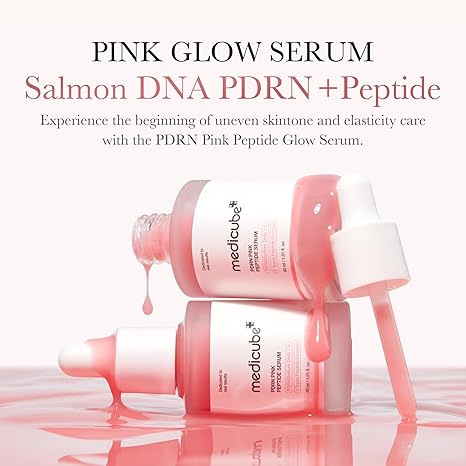Medicube Salmon DNA PDRN Pink Peptide Serum, Pink glow serum, Peptide, Niacinamide, Hydrating & Moisturizing & Firming, Uneven Skin Tone, Korean Skincare