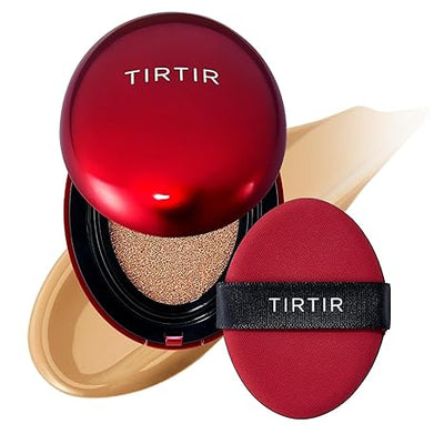 TIRTIR Mask Fit Red Cushion Foundation | Full coverage, Weightless, Skin fit, Satin Glow Finish, Korean Makeup Cushion Foundation