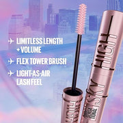 Maybelline Lash Sensational Sky High Washable Mascara Makeup, Volumizing, Lengthening, Defining, Curling, Multiplying, Buildable Formula, Blackest Black