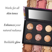 GELLER NEW YORK Cheek to Chic Tropical Glow Baked Face Palette | Includes 2 Blushes, 2 Bronzers and 2 Radiant Highlighters