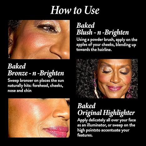 GELLER NEW YORK Cheek to Chic Tropical Glow Baked Face Palette | Includes 2 Blushes, 2 Bronzers and 2 Radiant Highlighters